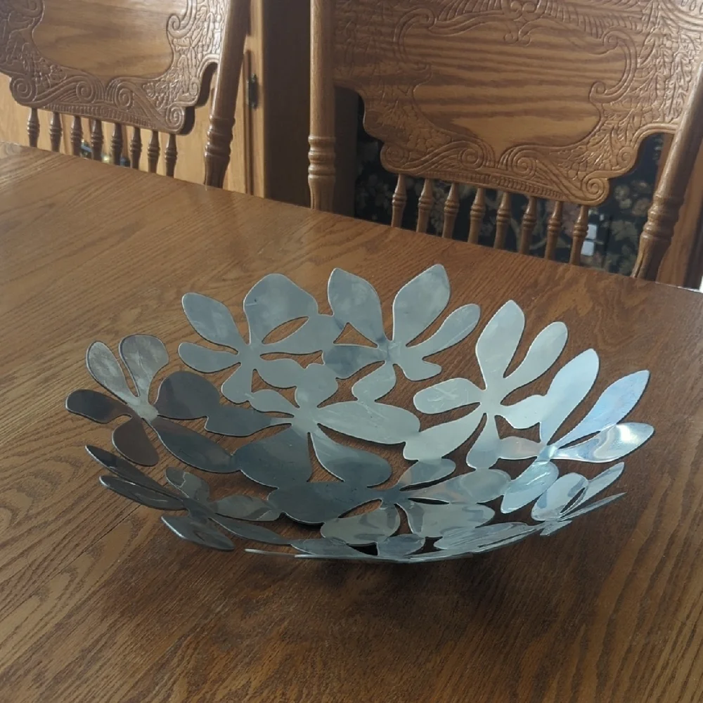 Vintage IKEA Stockholm Floral Metal Daisy Monika Mulder Design Fruit Basket